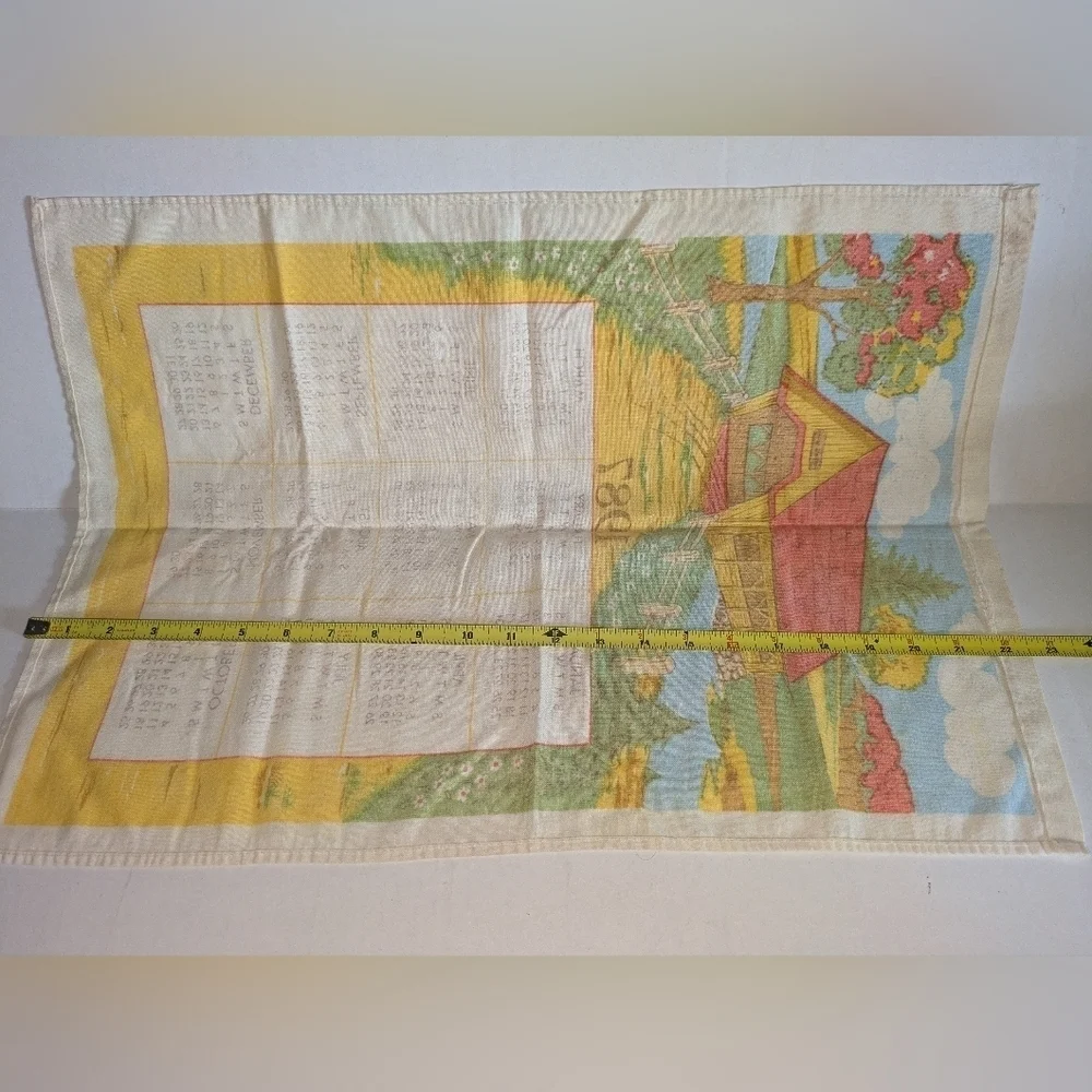 Vintage 1987 calendar towel.
